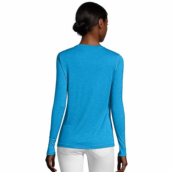 Women's Hanes® Cool Dri Long-Sleeve Performance Tee Awesome Blue Women's Hanes® Cool Dri Long-Sleeve Performance Tee Awesome Blue -Hanes Shop unnamed file 1002