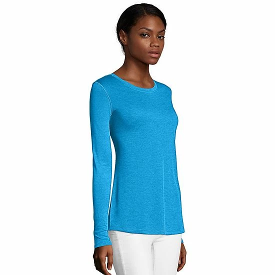 Women's Hanes® Cool Dri Long-Sleeve Performance Tee Awesome Blue Women's Hanes® Cool Dri Long-Sleeve Performance Tee Awesome Blue -Hanes Shop unnamed file 1003