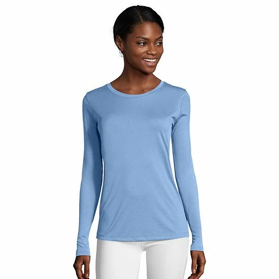 Women's Hanes® Cool Dri Long-Sleeve Performance Tee Awesome Blue Women's Hanes® Cool Dri Long-Sleeve Performance Tee Awesome Blue -Hanes Shop unnamed file 1012