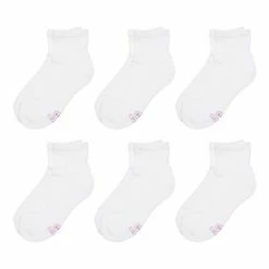 Girls' Hanes UltimateĀ® 6-Pack Ankle Socks