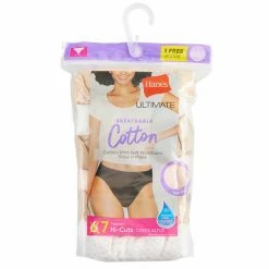Women's Hanes Ultimate® 7-Pack Breathable Cotton Hi-Cut Panty 43H7EC Blue Boho Asst -Hanes Shop unnamed file 1054