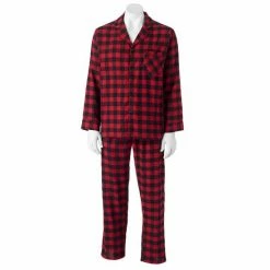 Men's Hanes Ultimate® Plaid Flannel Pajama Set Red Black Check -Hanes Shop unnamed file 1110