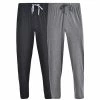 Big & Tall Hanes® 2-pack Solid Knit Pajama Pants Black Gray