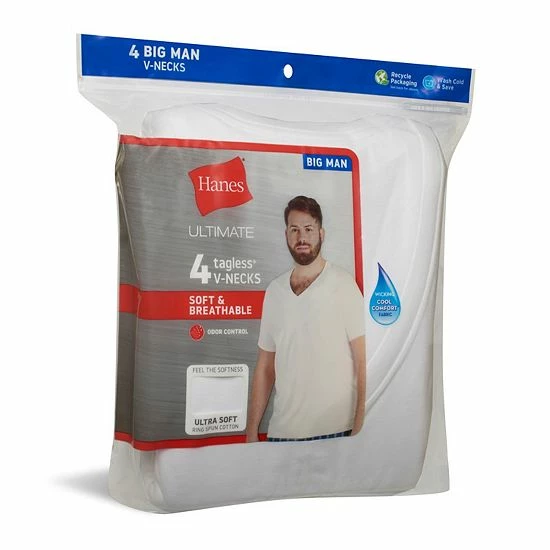 Big & Tall Hanes Ultimate® Cool Comfort® FreshIQ® V-Neck 4-Pack Tee Big & Tall Hanes Ultimate® Cool Comfort® FreshIQ® V-Neck 4-Pack Tee -Hanes Shop unnamed file 1274