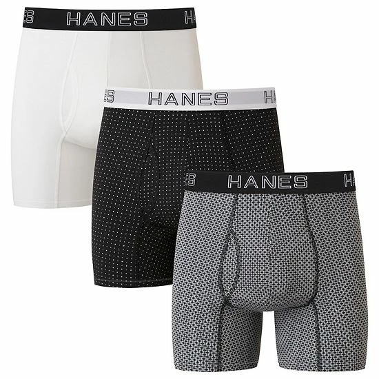 Men's Hanes Ultimate® ComfortFlex Fit 3-pack Boxer Briefs Black White Men's Hanes Ultimate® ComfortFlex Fit 3-pack Boxer Briefs Black White -Hanes Shop unnamed file 1298
