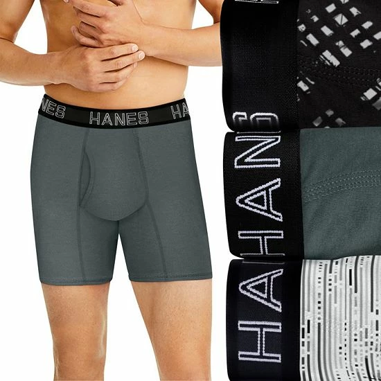 Men's Hanes Ultimate® ComfortFlex Fit 3-pack Boxer Briefs Black White Men's Hanes Ultimate® ComfortFlex Fit 3-pack Boxer Briefs Black White -Hanes Shop unnamed file 1302