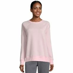 Women's Hanes® Luxe Collection Lightweight Fleece Sweatshirt Pale Pink