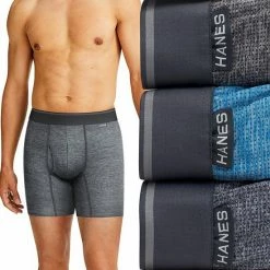 Men's Hanes Ultimate® 3-pack Comfort Flex Fit® Breathable Stretch Boxer Briefs Blue Green Berry