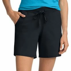 Women's Hanes® Jersey Drawstring Shorts Black