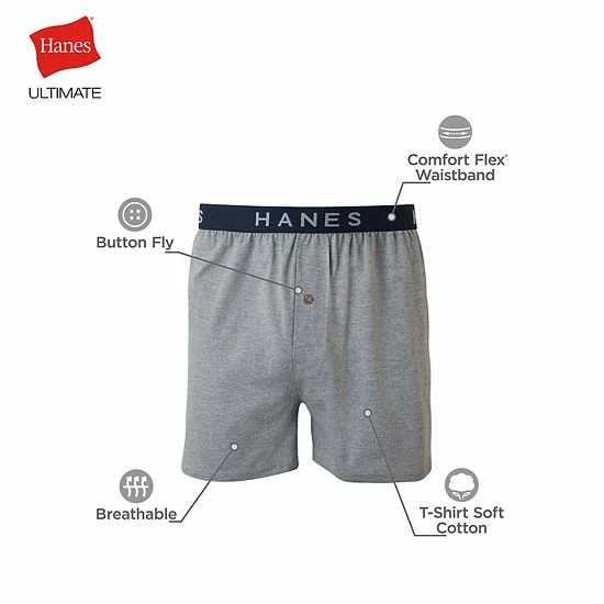 Men's Hanes Ultimate® 5-pack Knit Boxers 4 Men's Hanes Ultimate® 5-pack Knit Boxers - Image 4
