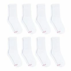 Women's Hanes Ultimate® Cool Comfort® 8-Pack Cushioned Crew Socks Black