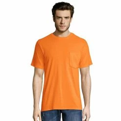 Big & Tall Hanes® Workwear 2-pack X-Temp Fresh IQ Crewneck Pocket Tees Safety Green -Hanes Shop unnamed file 1707