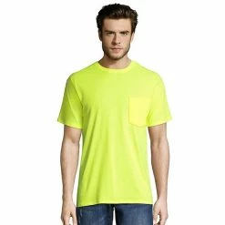 Big & Tall Hanes® Workwear 2-pack X-Temp Fresh IQ Crewneck Pocket Tees Safety Green -Hanes Shop unnamed file 1709