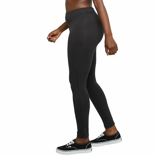 Women's Hanes® Stretch Jersey Leggings Black 3 Women's Hanes® Stretch Jersey Leggings Black - Image 3