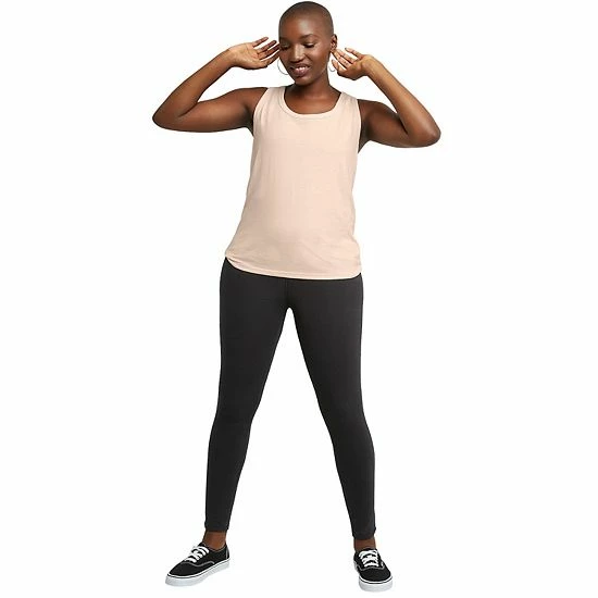 Women's Hanes® Stretch Jersey Leggings Black 4 Women's Hanes® Stretch Jersey Leggings Black - Image 4