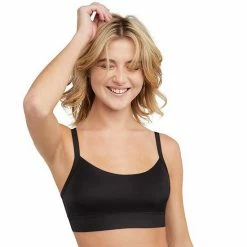 Hanes Ultimate® Comfort Flex Fit Authentic Longline Scoop Crop Bralette DHY201 Black -Hanes Shop unnamed file 1795