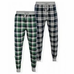 Big & Tall Hanes 2-pack Flannel Jogger Sleep Pants Red