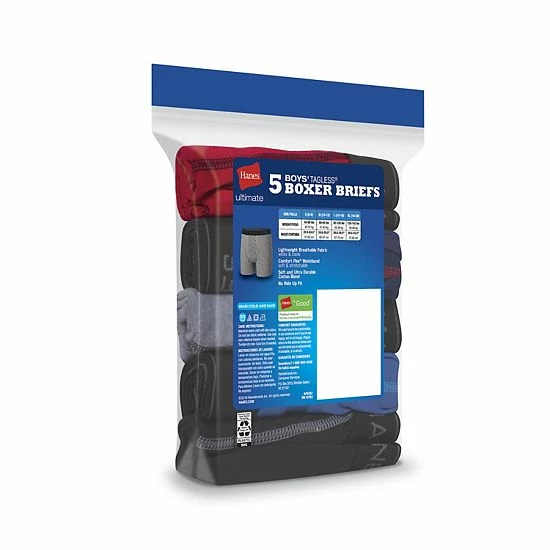 Boys 6-20 Hanes Ultimate® 5-Pack Super Soft Lightweight Boxer Briefs Assorted Boys 6-20 Hanes Ultimate® 5-Pack Super Soft Lightweight Boxer Briefs Assorted -Hanes Shop unnamed file 1834