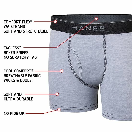 Boys 6-20 Hanes Ultimate® 5-Pack Super Soft Lightweight Boxer Briefs Assorted Boys 6-20 Hanes Ultimate® 5-Pack Super Soft Lightweight Boxer Briefs Assorted -Hanes Shop unnamed file 1835