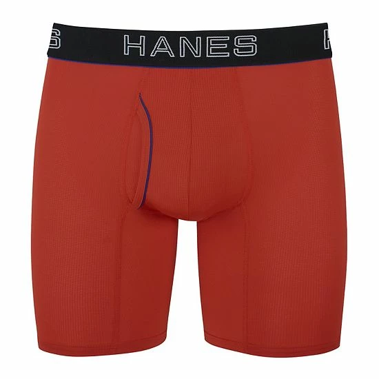 Men's Hanes Ultimate® Comfort Flex Fit® Lightweight Mesh Trunk Briefs Red 4 Men's Hanes Ultimate® Comfort Flex Fit® Lightweight Mesh Trunk Briefs Red - Image 4