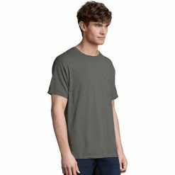 Men's Hanes® ComfortWash Garment-Dyed Pocket Pajama Tee New Railroad Gray -Hanes Shop unnamed file 1881