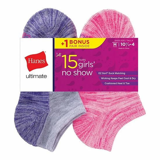 Girls 4-16 Hanes Ultimate® 14-pack + 1 Bonus Cool Comfort® No-Show Socks Multi Girls 4-16 Hanes Ultimate® 14-pack + 1 Bonus Cool Comfort® No-Show Socks Multi -Hanes Shop unnamed file 1981