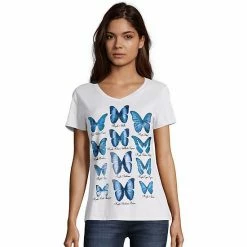 Women's Hanes® Short Sleeve V-Neck Graphic Tee Hello Hello Hello -Hanes Shop unnamed file 2038