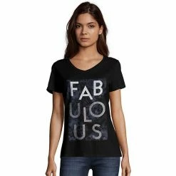 Women's Hanes® Short Sleeve V-Neck Graphic Tee Hello Hello Hello -Hanes Shop unnamed file 2039