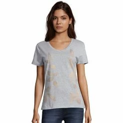 Women's Hanes® Short Sleeve V-Neck Graphic Tee Hello Hello Hello -Hanes Shop unnamed file 2041