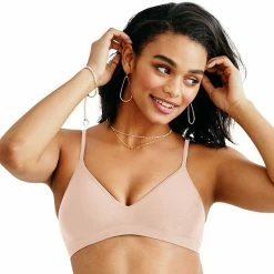 Hanes Ultimate® Bra: Comfy Support Wire-Free T-Shirt Bra HU11 Nude Mini Stripe -Hanes Shop unnamed file 2094