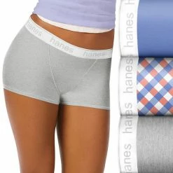 Women's Hanes Ultimate® Classic 3-pack Boyfriend Boxer Brief Panty Set 45UCBB Berry Blue Dot Pr -Hanes Shop unnamed file 2110