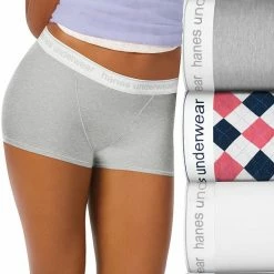 Women's Hanes Ultimate® Classic 3-pack Boyfriend Boxer Brief Panty Set 45UCBB Berry Blue Dot Pr -Hanes Shop unnamed file 2113