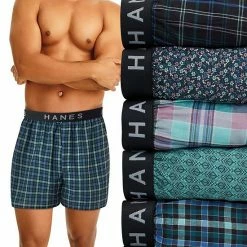 Men's Hanes Ultimate® 5-pack Plaid Woven Boxers Tartan Plaid -Hanes Shop unnamed file 22
