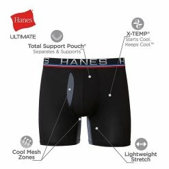 Men's Hanes Sport™ 4-Pack X-Temp® Total Support Pouch™ Boxer Briefs Black -Hanes Shop unnamed file 235