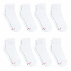 Women's Hanes Ultimate® Cool Comfort® 8-Pack Cushioned Ankle Socks White