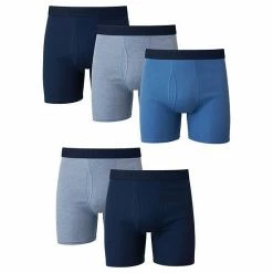 Men's Hanes Ultimate® 5-pack Exposed Waistband Boxer Brief Blue Navy Assorted -Hanes Shop unnamed file 26