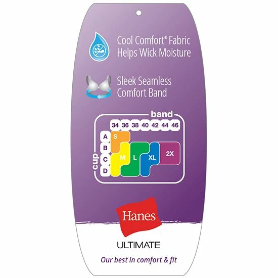 Hanes Ultimate® No Dig Support Smoothtec Wireless Bra DHHU35 Black 3 Hanes Ultimate® No Dig Support Smoothtec Wireless Bra DHHU35 Black - Image 3