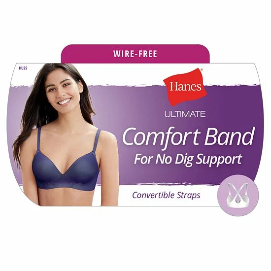 Hanes Ultimate® No Dig Support Smoothtec Wireless Bra DHHU35 Black 4 Hanes Ultimate® No Dig Support Smoothtec Wireless Bra DHHU35 Black - Image 4