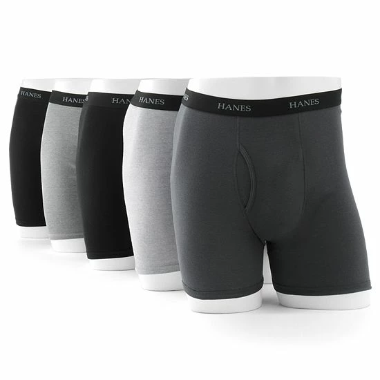 Men's Hanes Ultimate® ComfortFlex Waistband 5-pack + 2 Bonus Boxer Briefs Black Gray 2 Men's Hanes Ultimate® ComfortFlex Waistband 5-pack + 2 Bonus Boxer Briefs Black Gray - Image 2
