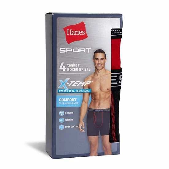 Men's Hanes® 4-pack Sport X-Temp Comfort Boxer Briefs Black Gray Men's Hanes® 4-pack Sport X-Temp Comfort Boxer Briefs Black Gray -Hanes Shop unnamed file 345