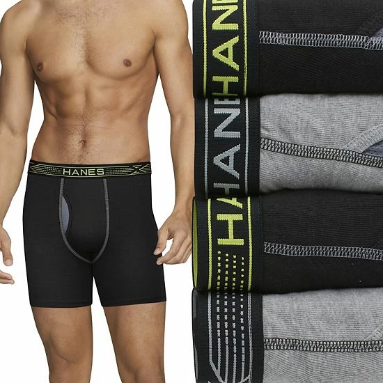 Men's Hanes® 4-pack Sport X-Temp Comfort Boxer Briefs Black Gray Men's Hanes® 4-pack Sport X-Temp Comfort Boxer Briefs Black Gray -Hanes Shop unnamed file 348