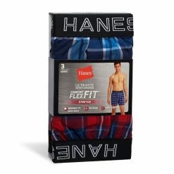 Men's Hanes Ultimate® ComfortFlex Fit 3-pack Stretch Woven Boxers Blue Plaid 3 Men's Hanes Ultimate® ComfortFlex Fit 3-pack Stretch Woven Boxers Blue Plaid -Hanes Shop unnamed file 359