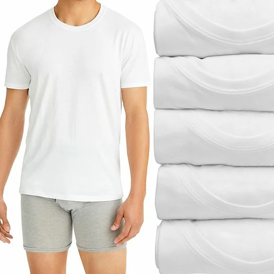 Men's Hanes Ultimate® Comfort Fit Stretch 4-Pack + 1 Bonus Crewneck Tees White Men's Hanes Ultimate® Comfort Fit Stretch 4-Pack + 1 Bonus Crewneck Tees White -Hanes Shop unnamed file 363
