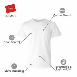 Men's Hanes Ultimate® 4-Pack Comfort-Fit Stretch Crewneck Tees White 3 Men's Hanes Ultimate® 4-Pack Comfort-Fit Stretch Crewneck Tees White -Hanes Shop unnamed file 374