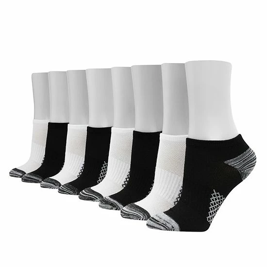 Women's Hanes Ultimate® Cool Comfort® 8-Pack Breathable Lowcut Socks HWUBN8 White Black 2 Women's Hanes Ultimate® Cool Comfort® 8-Pack Breathable Lowcut Socks HWUBN8 White Black - Image 2