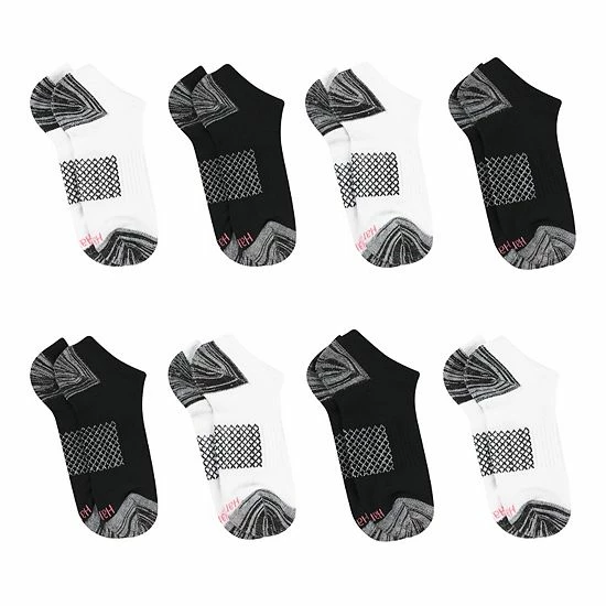 Women's Hanes Ultimate® Cool Comfort® 8-Pack Breathable Lowcut Socks HWUBN8 White Black 4 Women's Hanes Ultimate® Cool Comfort® 8-Pack Breathable Lowcut Socks HWUBN8 White Black - Image 4