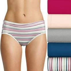 Women's Hanes Ultimate® 5-Pack Comfortsoft® Stretch Hipster Panty Set 41W5CS Blue Stripe Asst -Hanes Shop unnamed file 42