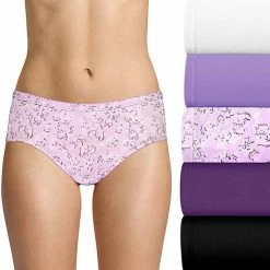 Women's Hanes Ultimate® 5-Pack Comfortsoft® Stretch Hipster Panty Set 41W5CS Blue Stripe Asst -Hanes Shop unnamed file 44