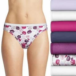 Women's Hanes Ultimate® 6+1 Bonus Pack Cotton Bikini Panty Set 42H7CC Pink Lilac Celadon -Hanes Shop unnamed file 458