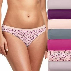 Women's Hanes Ultimate® 6+1 Bonus Pack Cotton Bikini Panty Set 42H7CC Pink Lilac Celadon -Hanes Shop unnamed file 461
